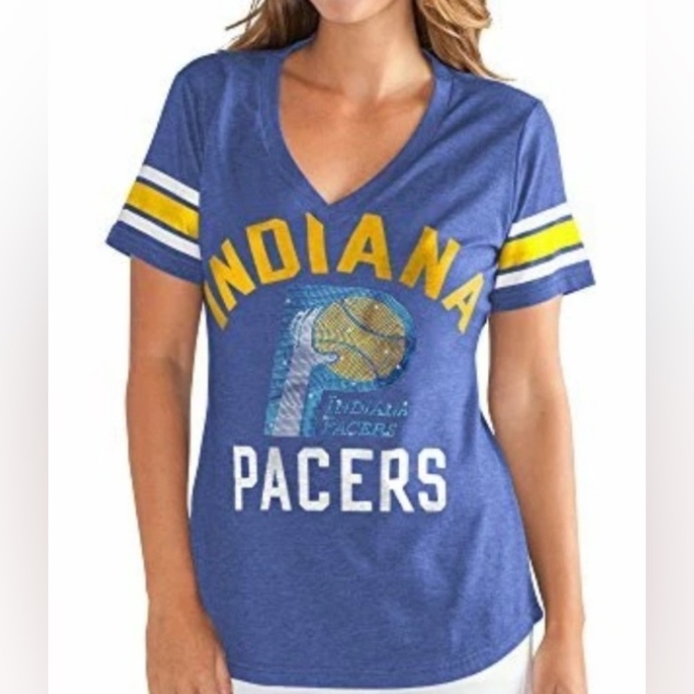 NWT [G-III] Indiana Pacers NBA The Big Game Short-Sleeve T-Shirt Women’s Sz 2XL - Picture 2 of 9